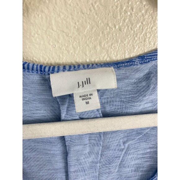 J.Jill Tencel Modal Top Womens Medium Blue Casual Beach Vacation Boho Coastal - Picture 3 of 10